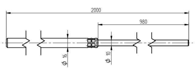 ELIT LOF-Al 2,0m ø16/10mm